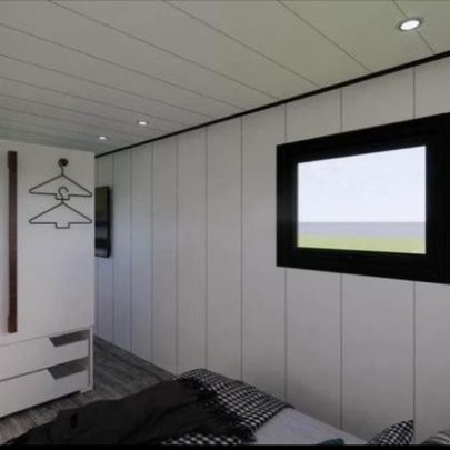 30ft studio bedroom with wardrobe